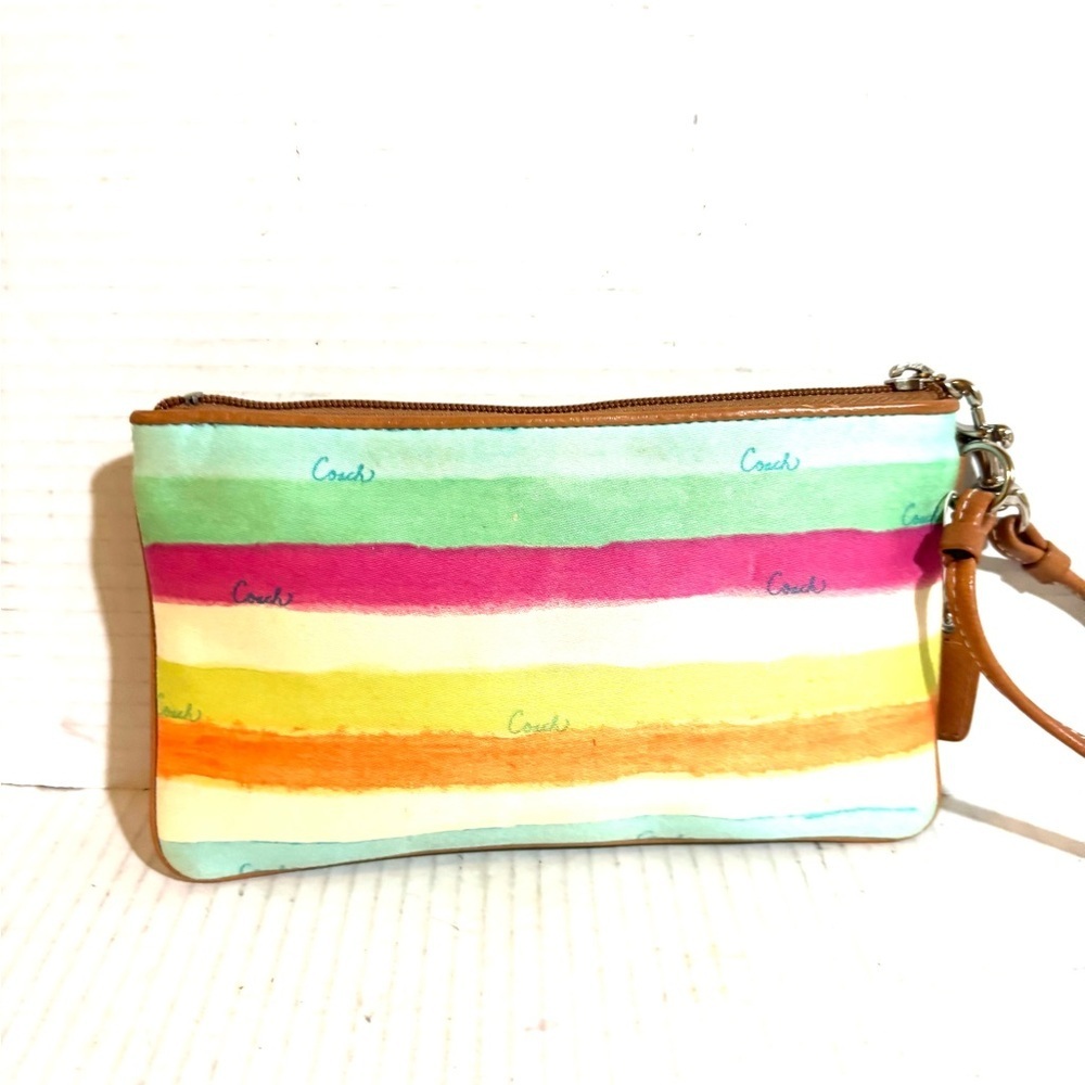 Coach Vibrant Striped Wristlet - Picture 2 of 5